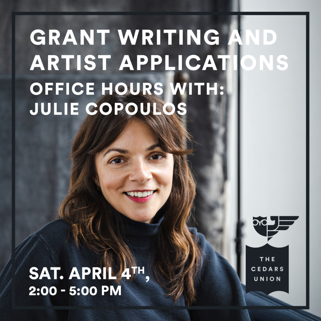 Grant Writing and Artist Applications Office Hours w/ Julie Copoulos