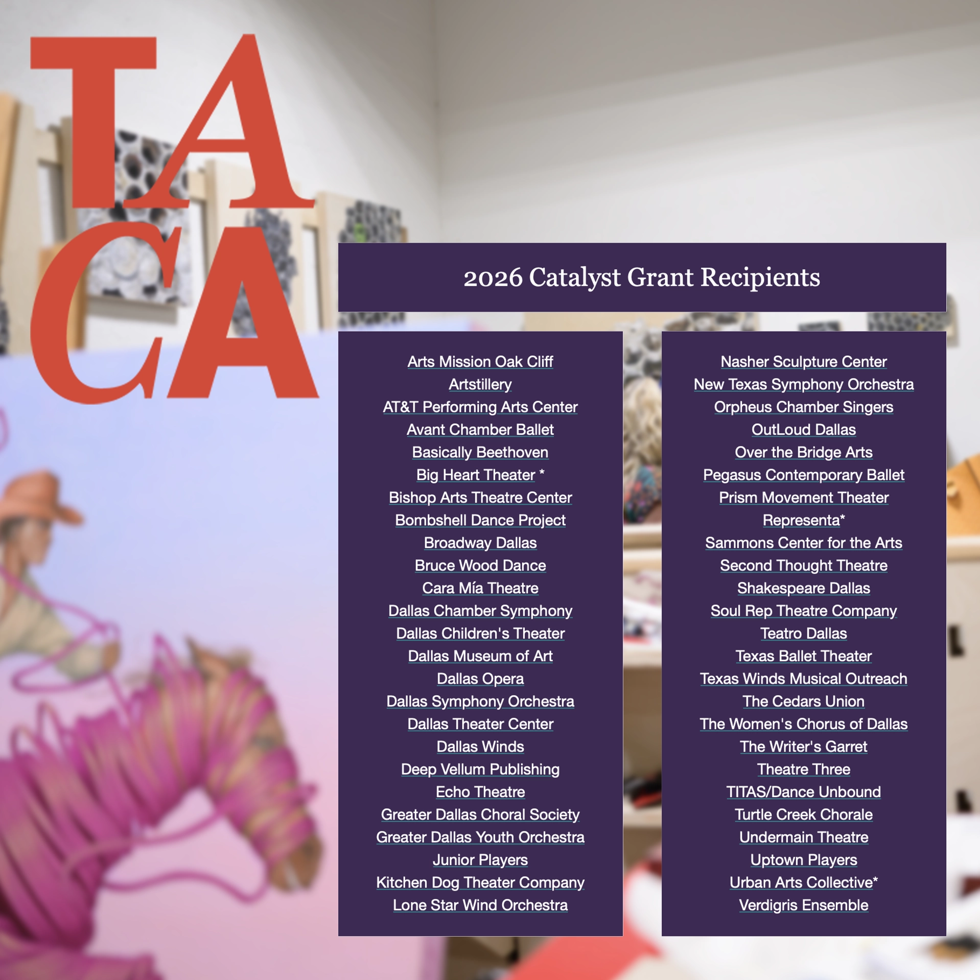 TACA announces 2026 grants